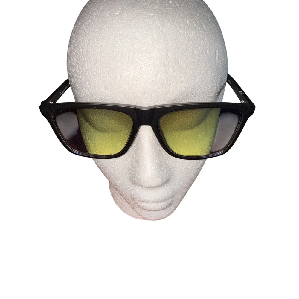Panama Jack x Foster Grant r50 Sunglasses Matte Black Yellow Tint Lenses Unisex